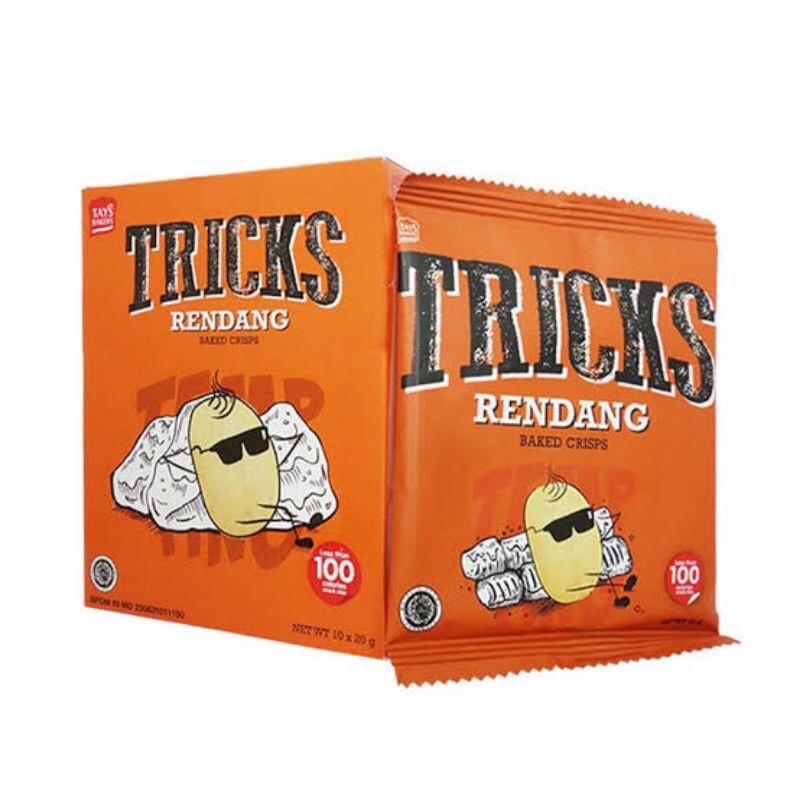 

Tricks Biskuit Kentang Potato Baked Chips - Netto 10 pc x 20gr Rendang