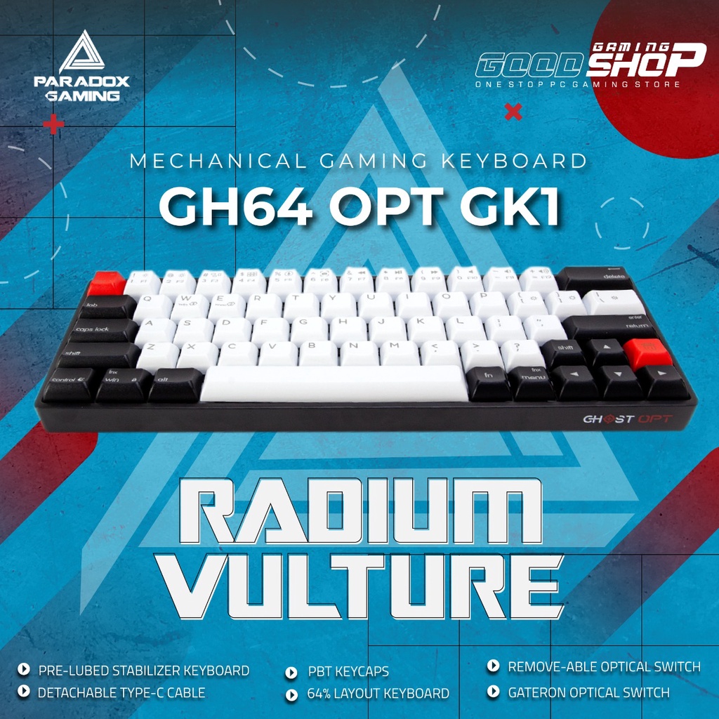 Paradox Gaming GH64 OPT GK1 Radium Vulture Mechanical Gaming Keyboard