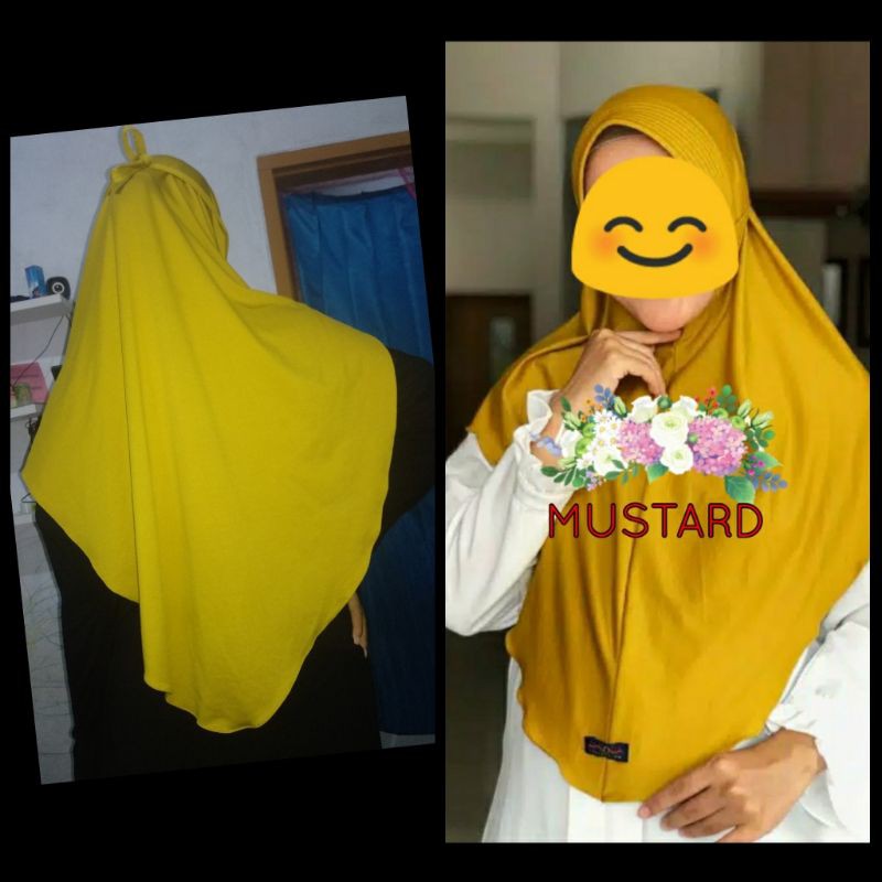 Stella Super Masker Jilbab Niqob Pad Anti Tembem Adem Kerudung Instan Syari Cadar Khimar Kulit Jeruk