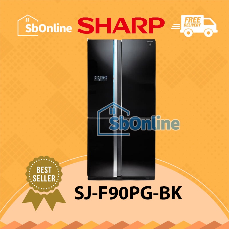 SHARP KULKAS 4PINTU SJ-F90PG-BK KULKAS SHARP