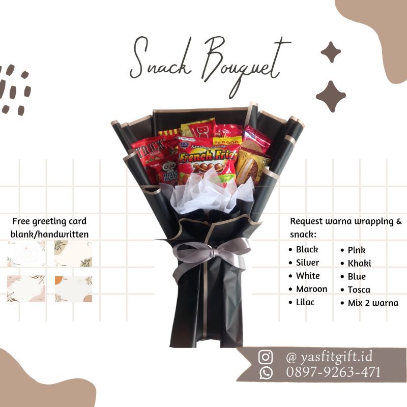 

BUKET SNACK/SNACK BOUQUET/HADIAH WISUDA/ULANG TAHUN