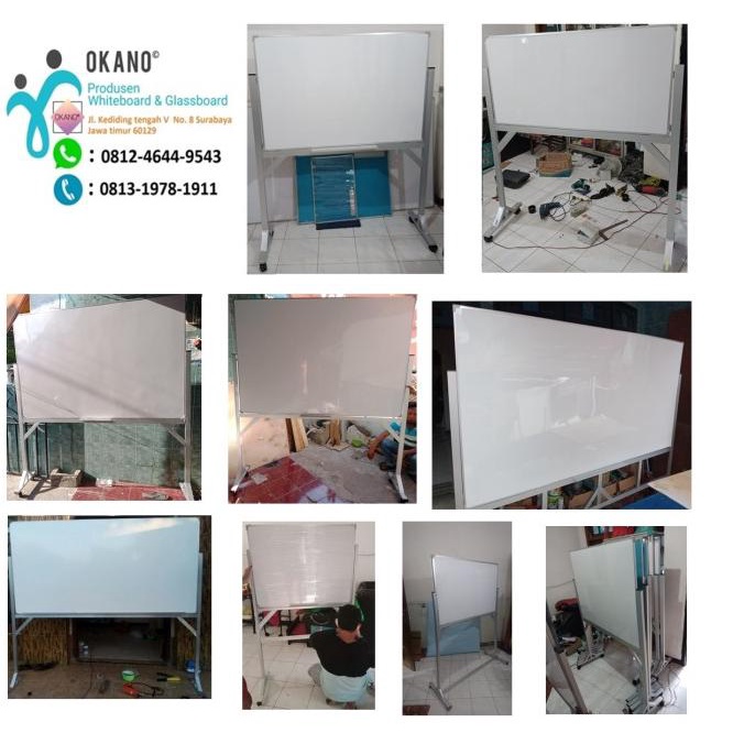 

+++++] Whiteboard standing / papan tulis standing 80 x 120 cm