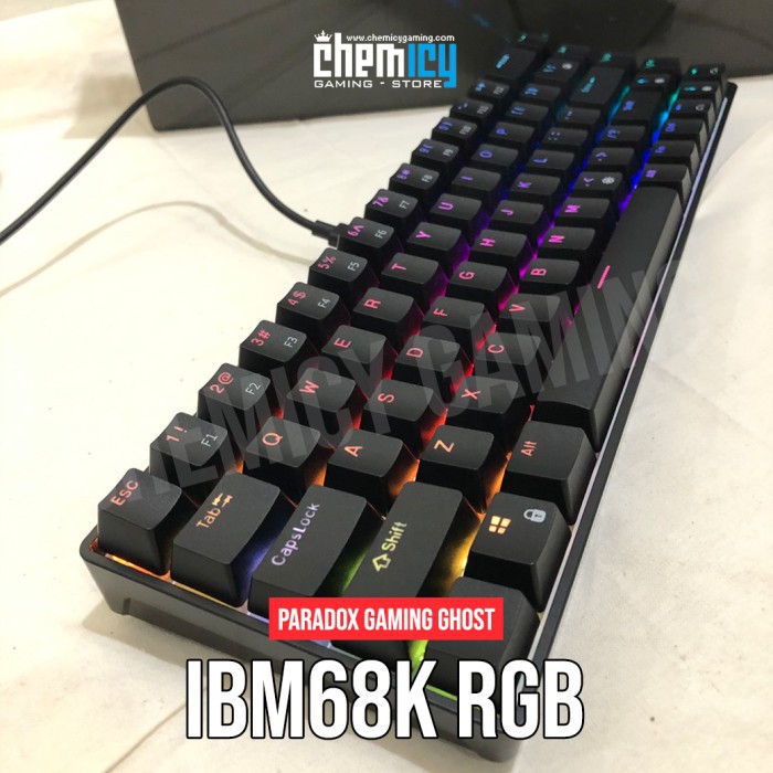 Paradox Gaming GHOST IBM68K RGB Mechanical Gaming Keyboard Black Case