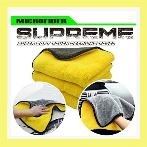 FS KAIN LAP MICROFIBER 400GSM 30X30CM KAIN LAP KUNING MOBIL MOTOR SERBAGUNA 2 SISI / OTOMOTIF TOWEL