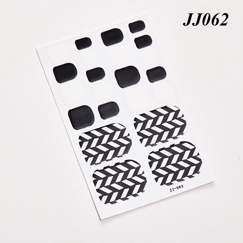 Jj061-080 22pcs/lembar Stiker Kuku Kaki Palsu 3d Diy