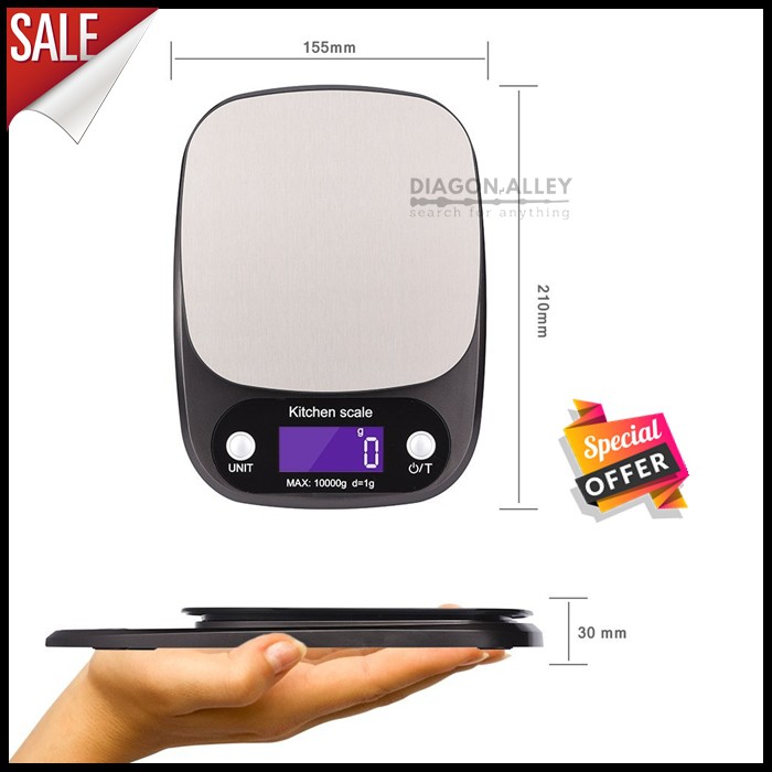 Timbangan Digital Dapur Electronic Makanan Barista Kopi Kuat Kitchen Scale 10 kg Memasak Kafe Roti Akurat Murah