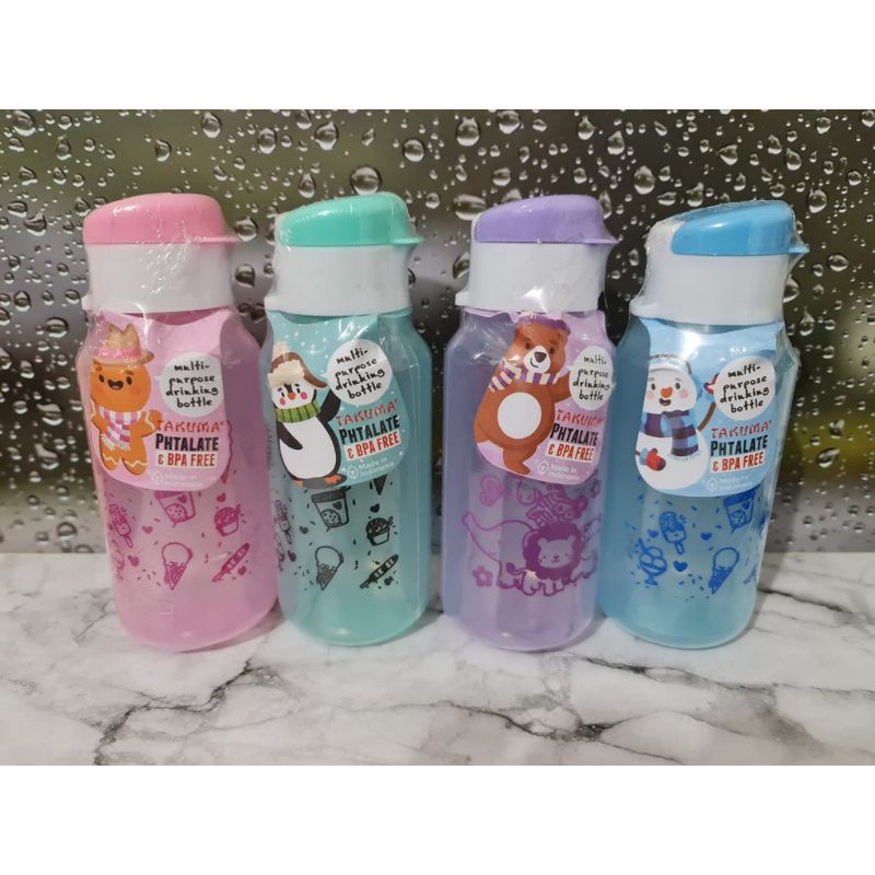 Medan Termurah Botol minum anak lucu unik Food grade 350ml Botol minum flip top cantik