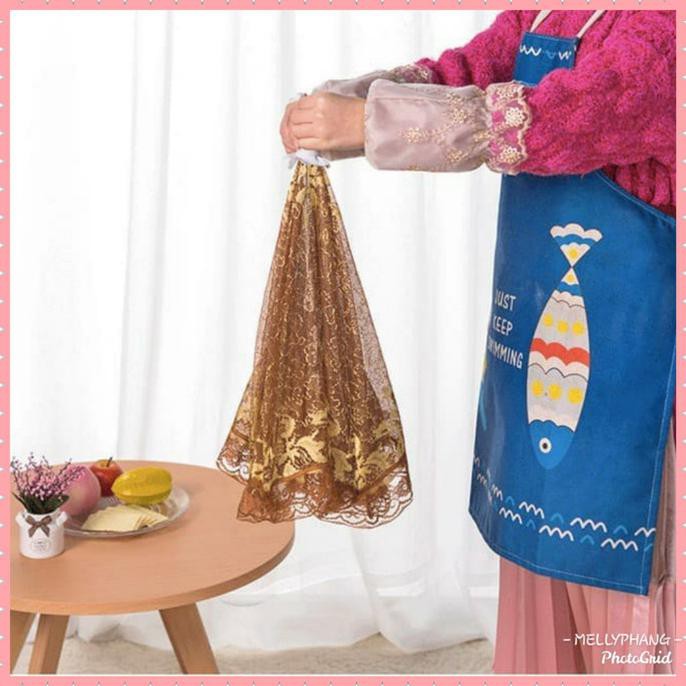 Mudah Tudung Saji Transparant Lipat Kombinasi Gold Ok - Gold Hemat