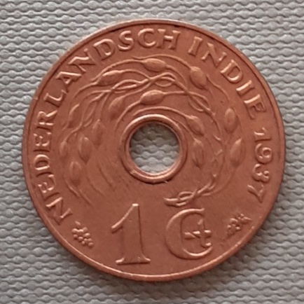 Uang kuno koin 1 Cent Nederlandsch Indie tahun 1937