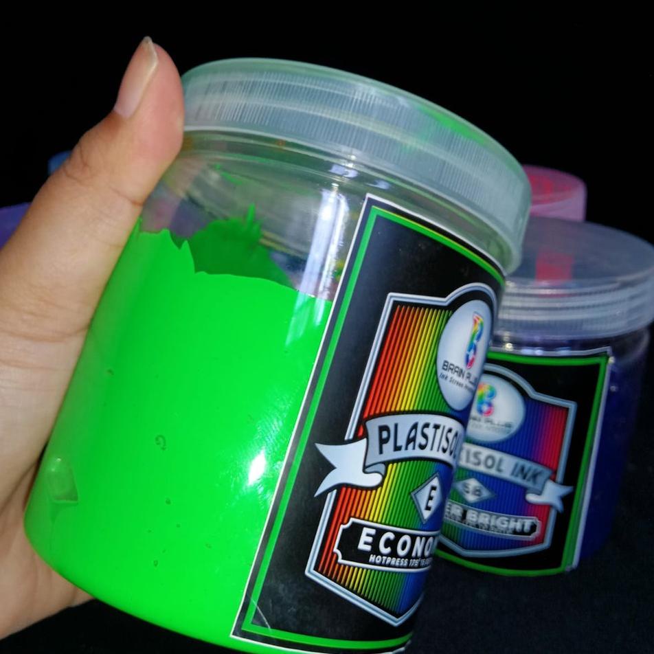 Sekarang Ada Tinta Sablon PLASTISOL FLOURESCENT Brain Plus Green 500gr