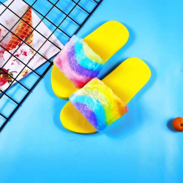 Sandal slip on blu sandal selop