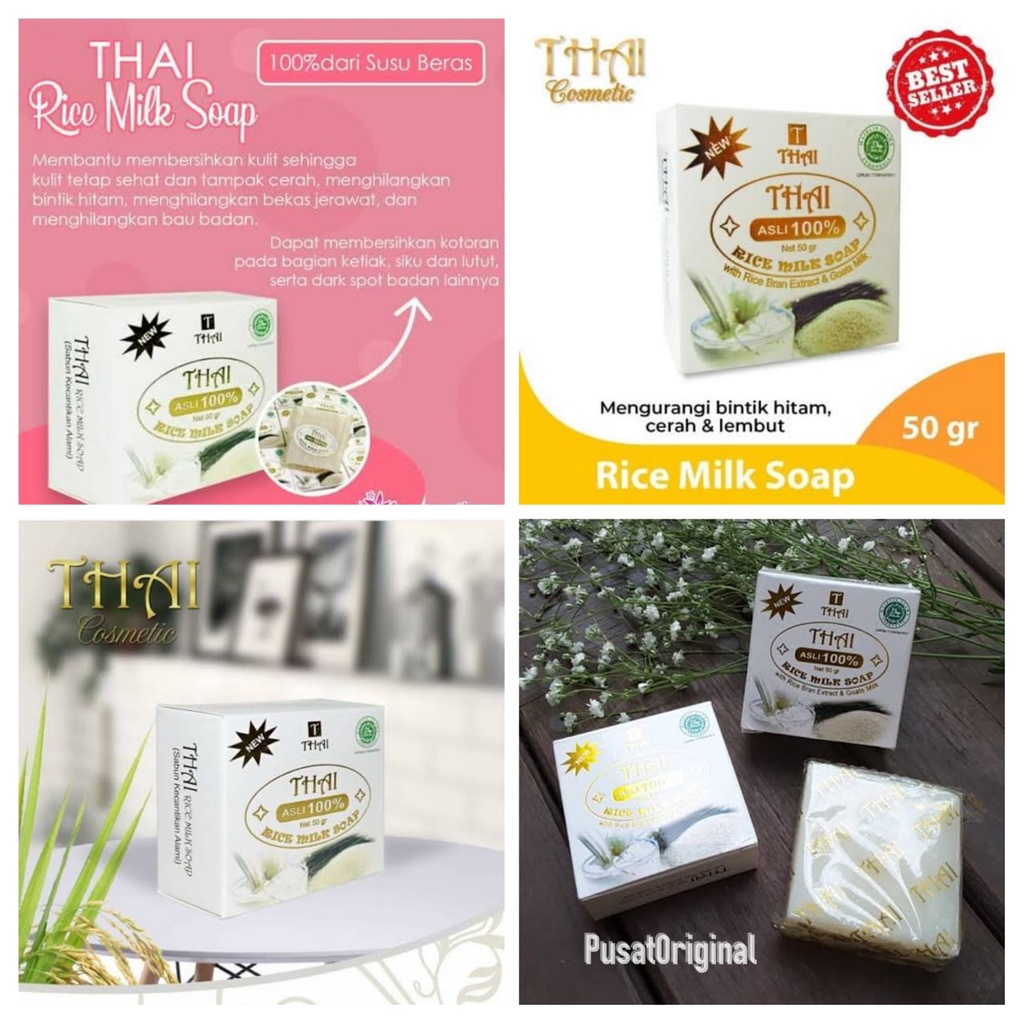 Thai Rice Milk Soap Sabun Pencerah Pemutih Kulit 50Gr Original
