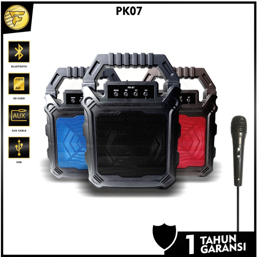 Speaker Bluetooth KARAOKE 6,5&quot;inch besar dengan MIC speaker LED wireless PK-07 09 10 original