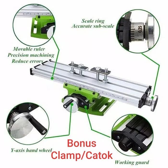 Meja Cross XY Mesin Milling Bor Duduk