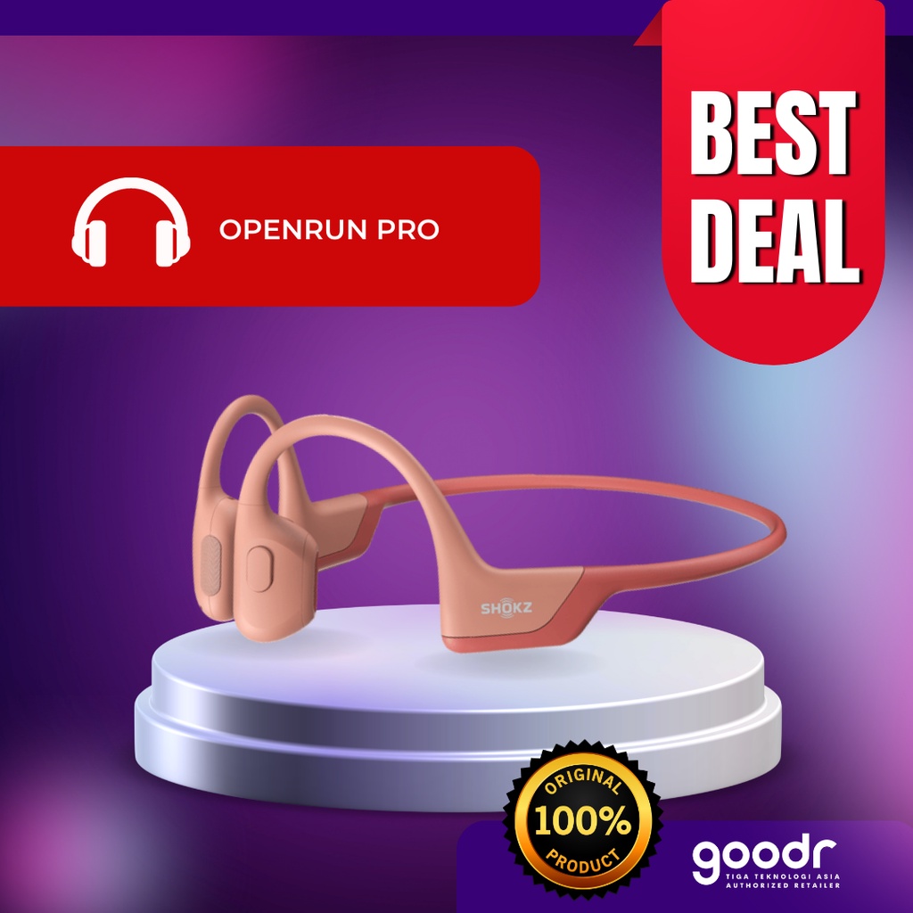 Aftershokz OpenRun Pro Headphone Nirkabel Bone Conduction - Open-Ear