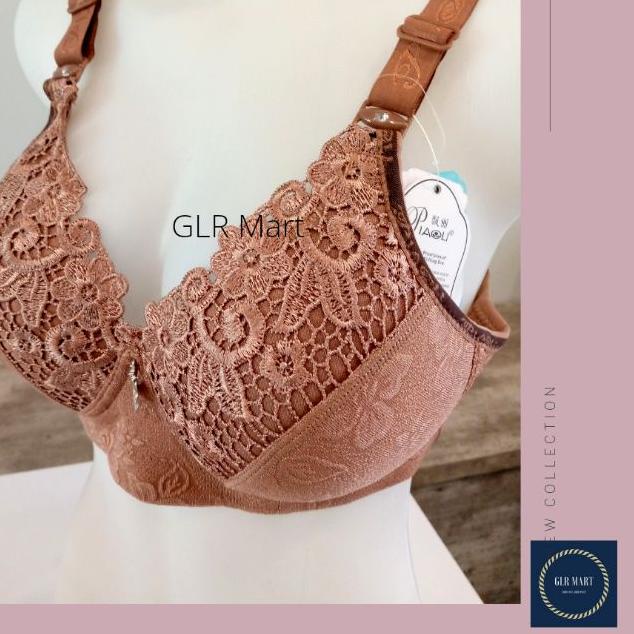 ✹ Terbaru Bra Piaoli Renda Brukat Tanpa Kawat PL19 Lembut dan Nyaman BH Piaoli Aneka Warna Kait Tiga