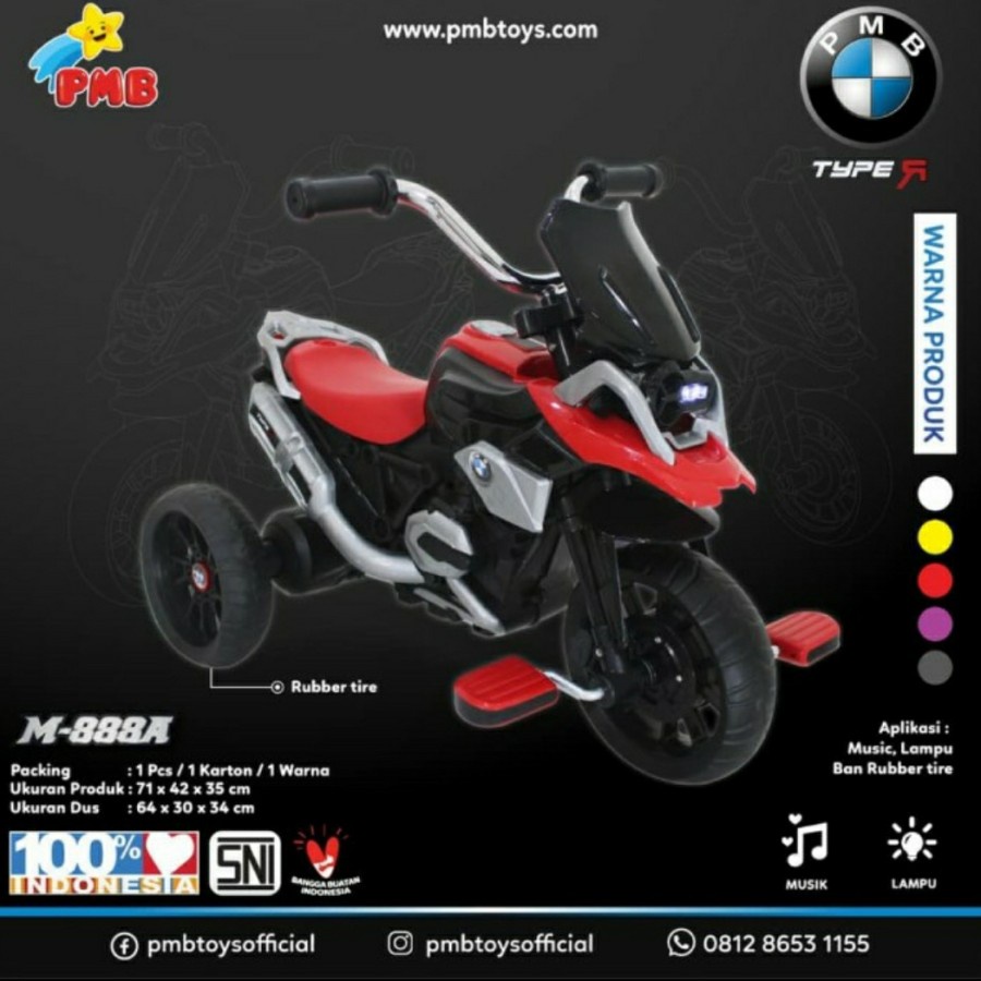 Sepeda anak gowes dan Motor aki TYPE R 888A GOWES / 888 AKI