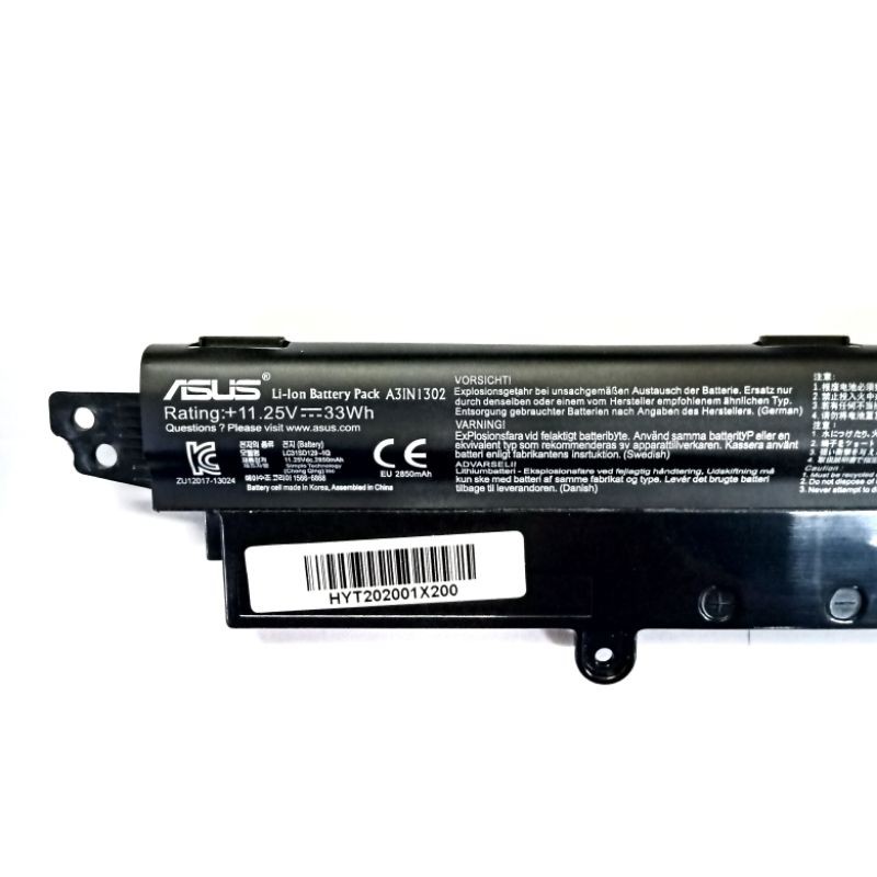 Baterai Laptop Asus Vivobook X200 X200CA X200M X200MA F200CA A31N1302