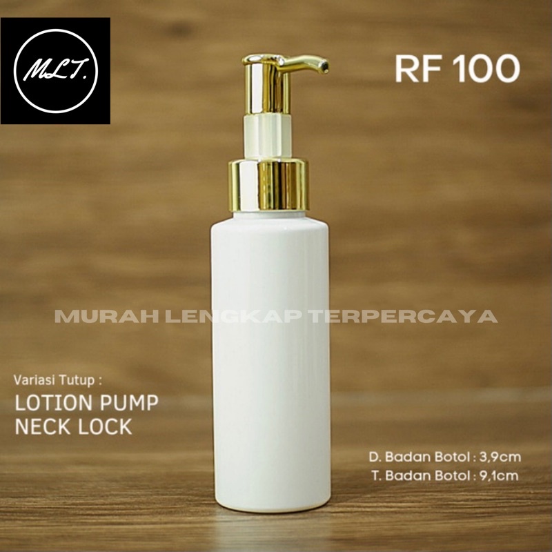 BOTOL PUMP LOCK GOLD LUXURY RF 100ML PUTIH TUTUP PUMP CLIP OIL GOLD LUXURY BOTOL 100ML PUTIH PUMP LOCK GOLD LOTION LUXURY