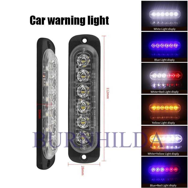 Lampu LED Lampu Peringatan Warning Light 6LED 12-24V accesoris mobil burnhilda