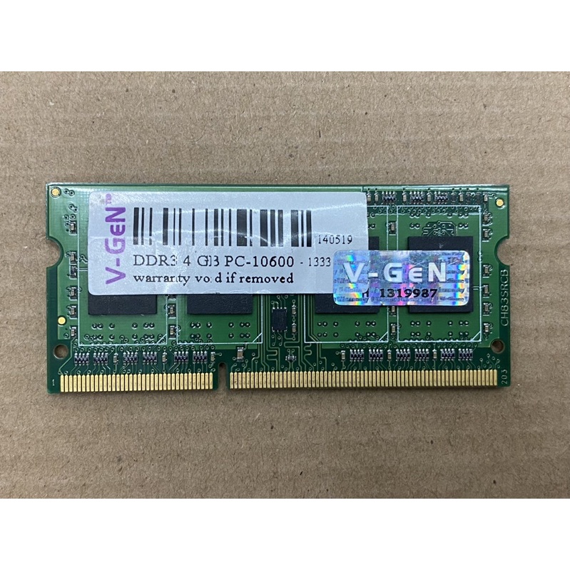 Memori RAM Laptop Sodimm V-GEN DDR3 4GB PC-10600 Second