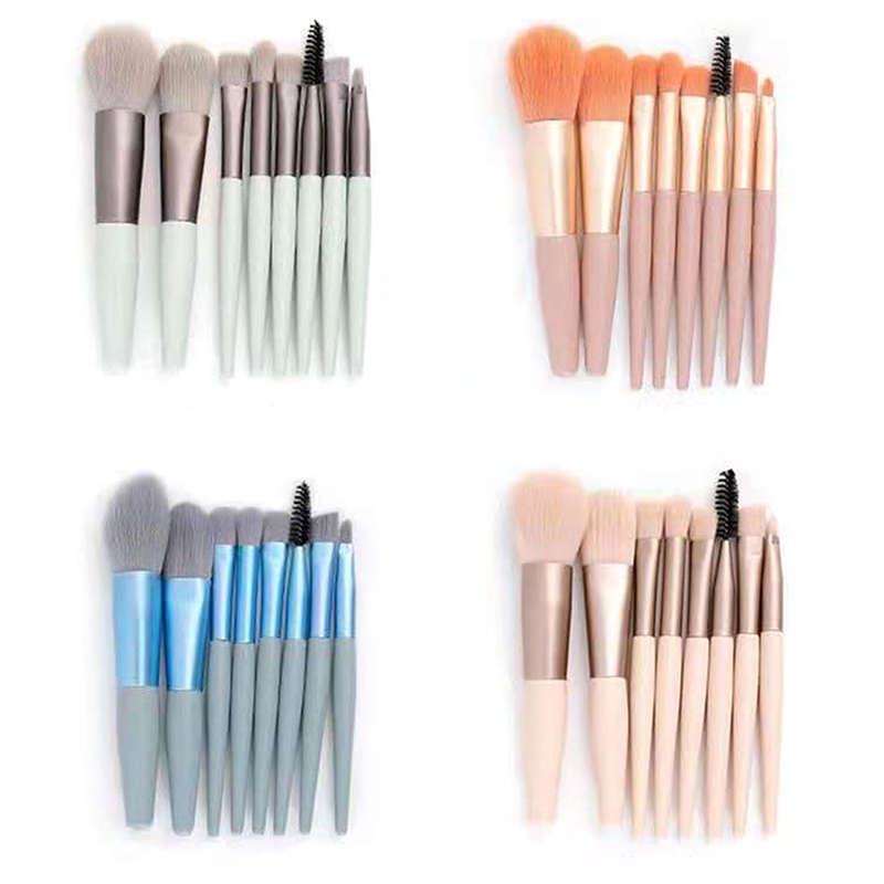 8pcs / Set Brush Eyeshadow Mini Portable Untuk Makeup / Kosmetik Wanita