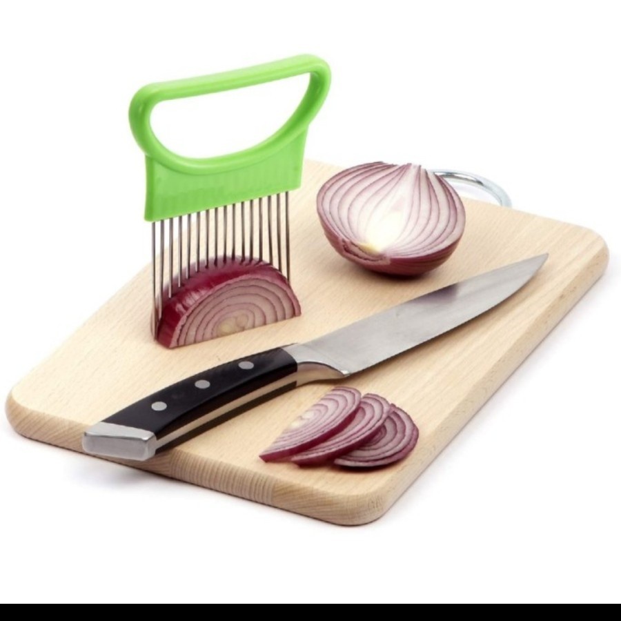 Sgmshop Garpu potong bawang kentang tomat daging onion slicer cutter pisau