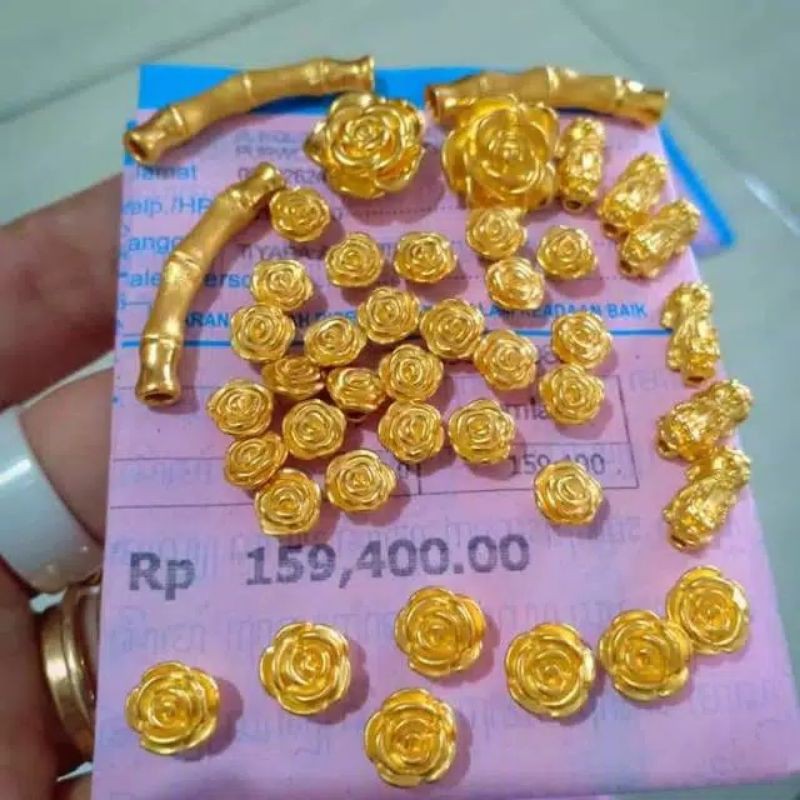 ACC CHARM EMAS MAWAR HONGKONG 24 K