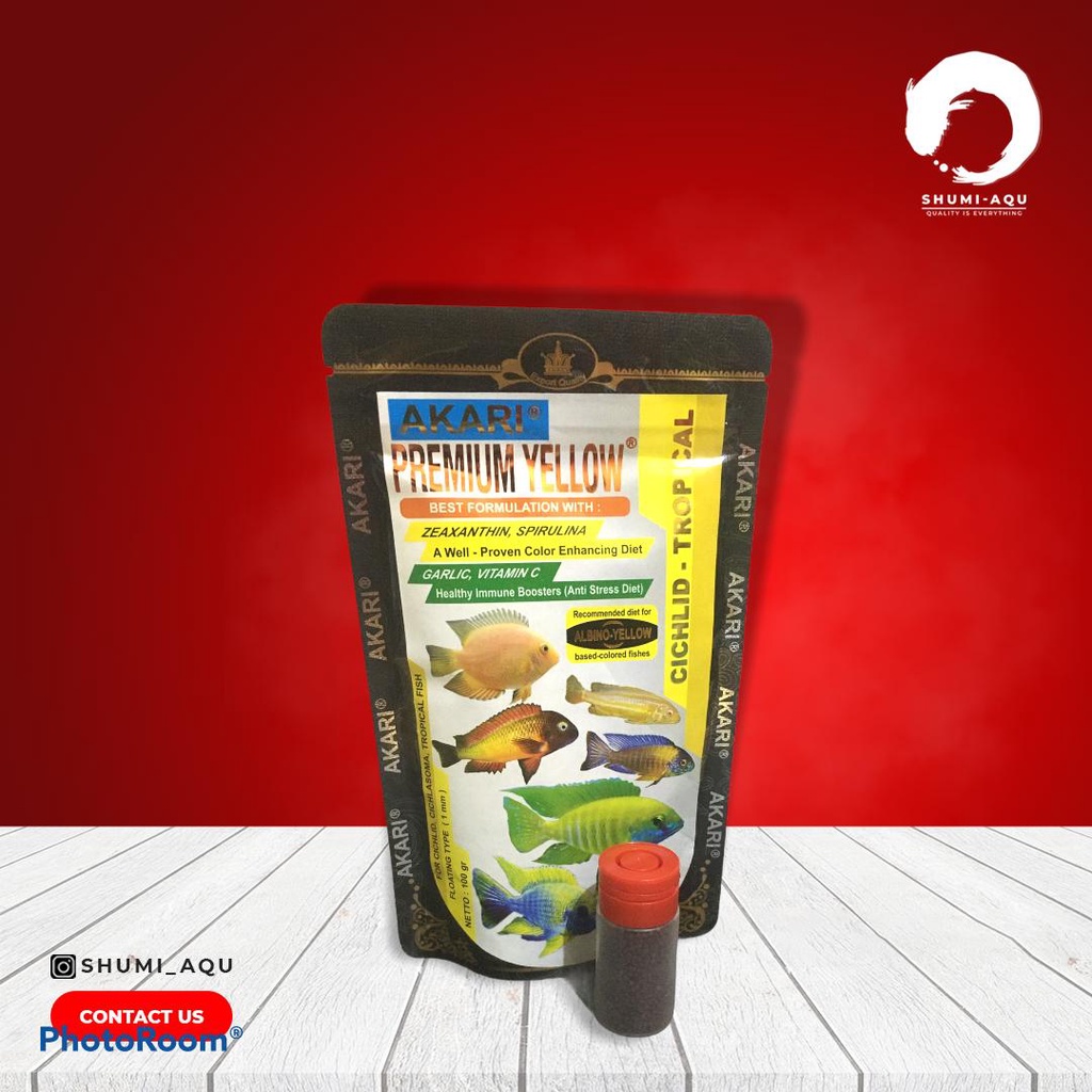 Akari Premium YELLOW Cichlid Repack 100% ORIGINAL bukan oplos pelet channa