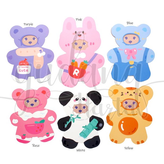 Kartu Ucapan Bear Kostum Kartu Multifungsi Motif Beruang Unik GH 30520