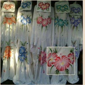Mukenah/Rukuh Bali terusan lukis renda dingin