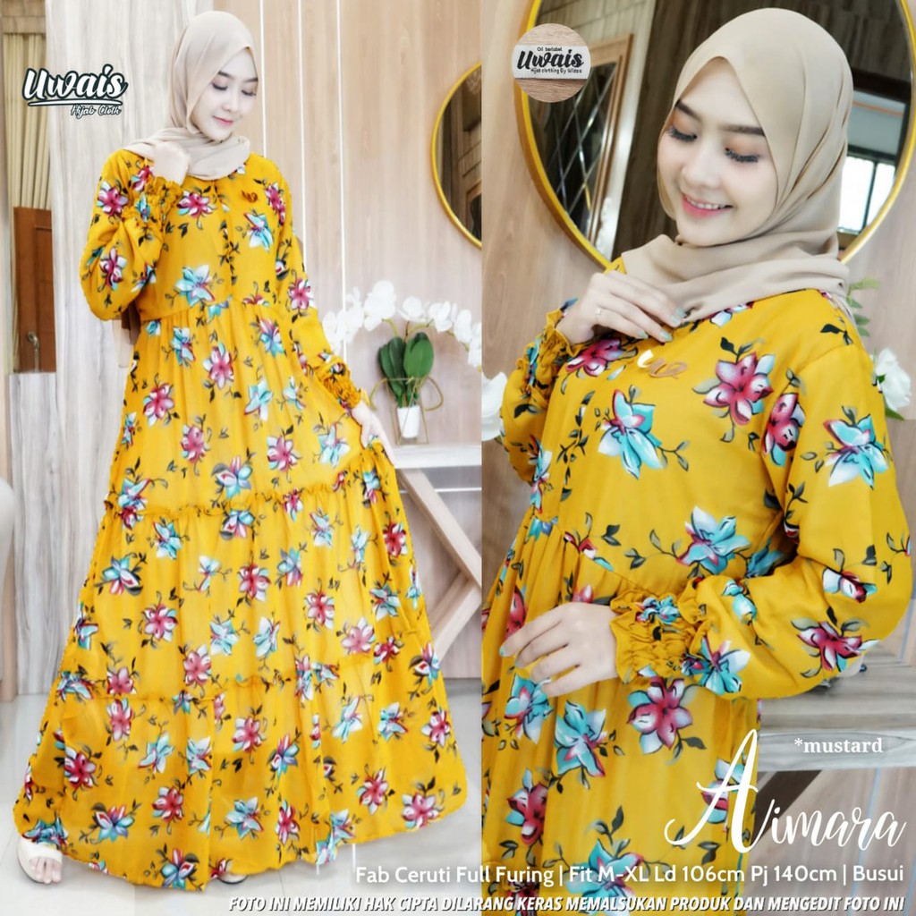 AIMARA DRESS gamis muslim busui friendly original by Uwais