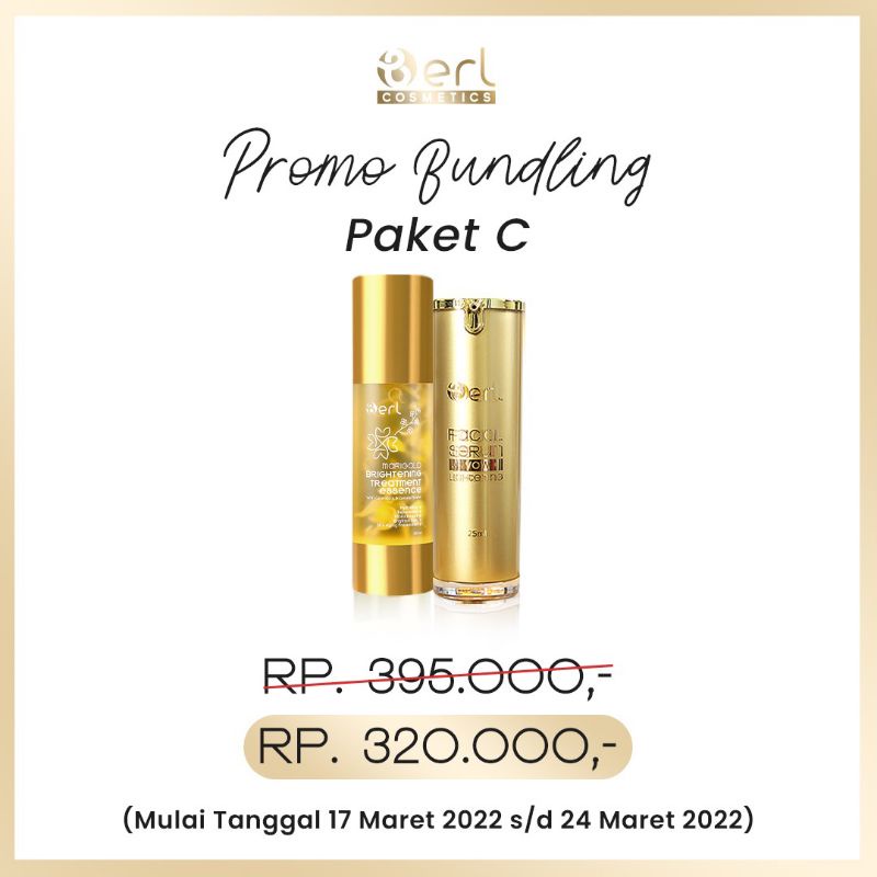 PROMO BUNDLING SPESIAL MARET PAKET C ( 1 PCS ESSENCE + 1 PCS FACIAL SERUM ) BY B ERL COSMETICS