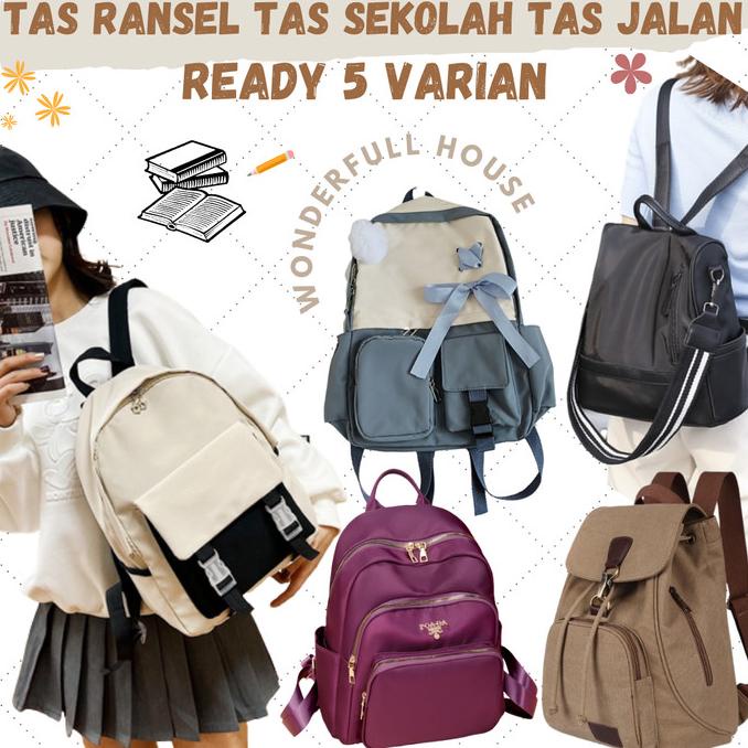Jual Tas Ransel Wanita Backpack Korea Tas Sekolah Punggung Tas Kerja