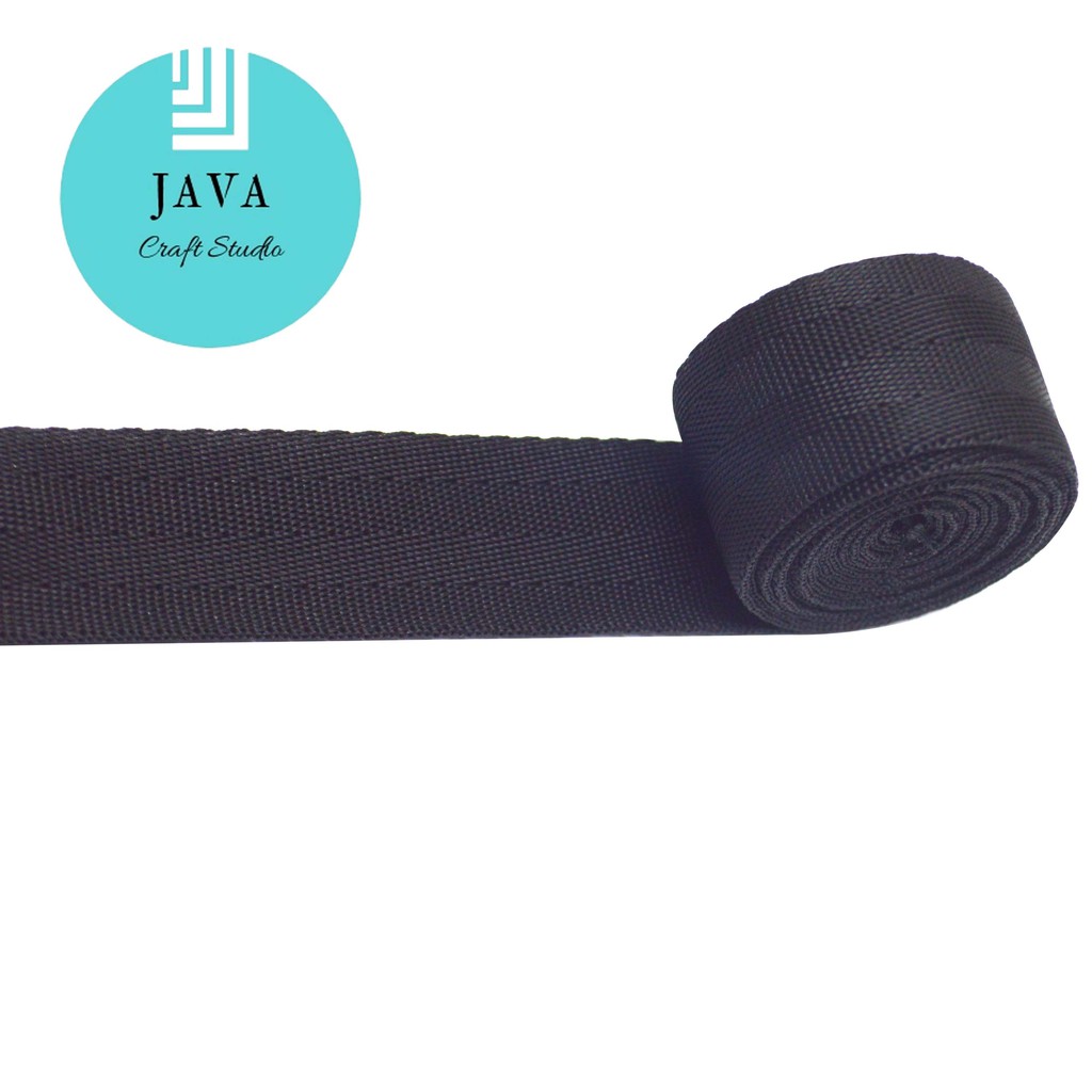 TALI WEBBING AKSESORIS TAS 2.5 CM PER ROLL WARNA HITAM KTB 25 HITAM