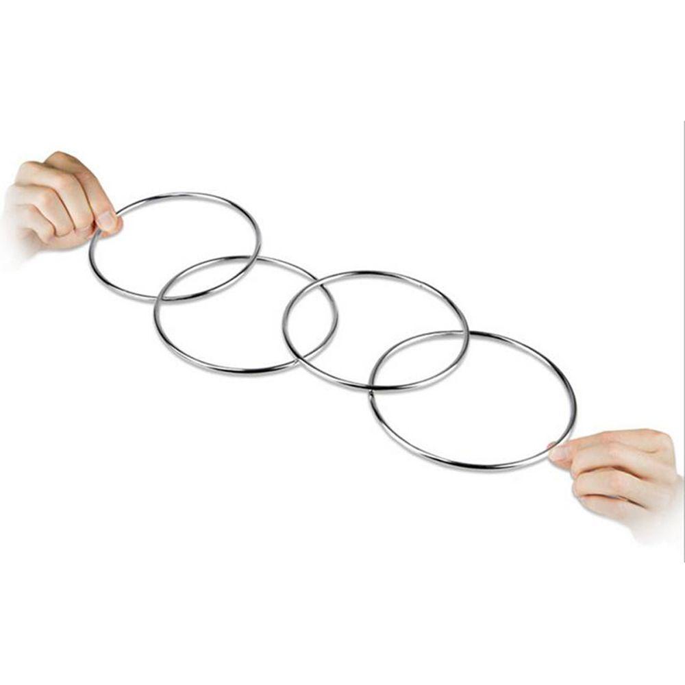 [Elegan] Cincin Ajaib Kinerja Panggung Canda Props Tools Magic Trick Magic Linking Hoops Classic Magic Props Magic Iron Hoops