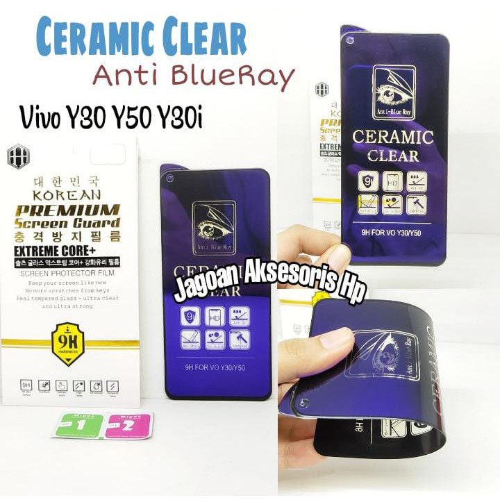 Ceramic CLEAR ANTI BLUE Vivo Y30 Y30i Y50 6.53 inch Screen Protector Full Layar Anti Broken