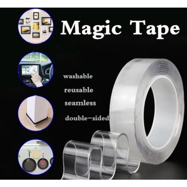 

Double Tape Nano Double Tape Super Tape Kuat Tanpa Bekas Bisa Dicuci Ukuran 2mm X 3m