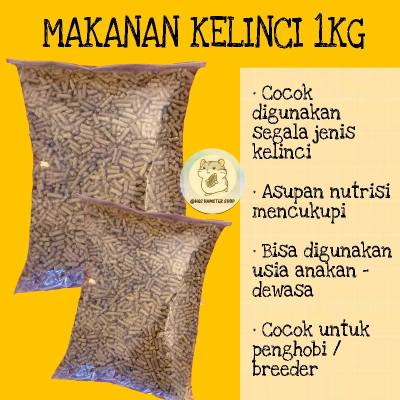 Makanan Kelinci 1Kg | Racikan Pokok Vital Segala Jenis Kelinci