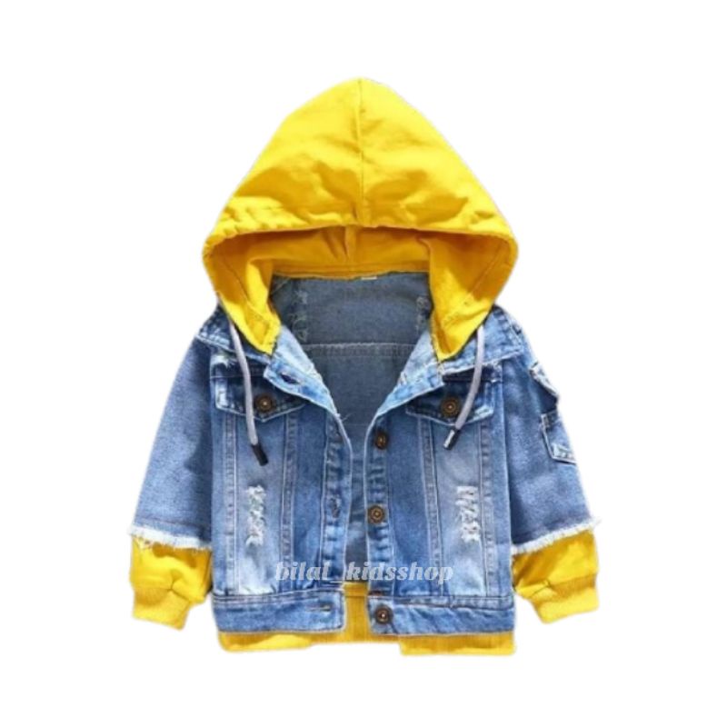 JAKET  JEANS HOODIE ANAK UNISEX 1-10th