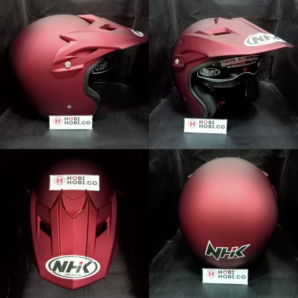 Helm NHK Supermoto Solid POLOS NHK SEMI CROSS Royal Red Doff Maroon