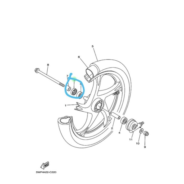 SEAL RODA DEPAN KANAN MIO SPORTY ATAU SMILE ORIGINAL ORI YAMAHA