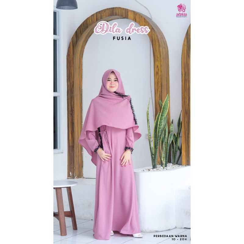 DILLA DRESS FUSIA By ADZKIA HIJAB