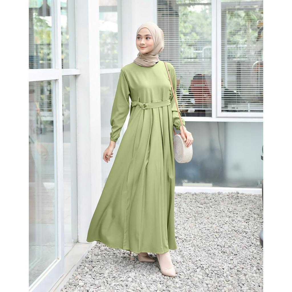 Demore Nahya Dress Muslim Maxy Gamis Kancing