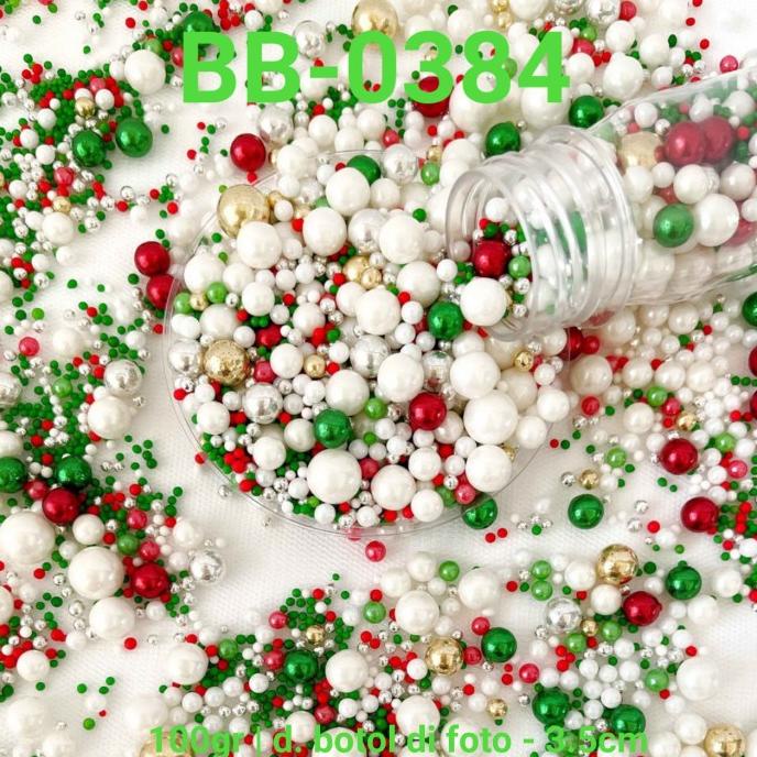 

[BISA COD] BB-0384 Sprinkles sprinkle sprinkel 100gr gold hijau merah natal putih