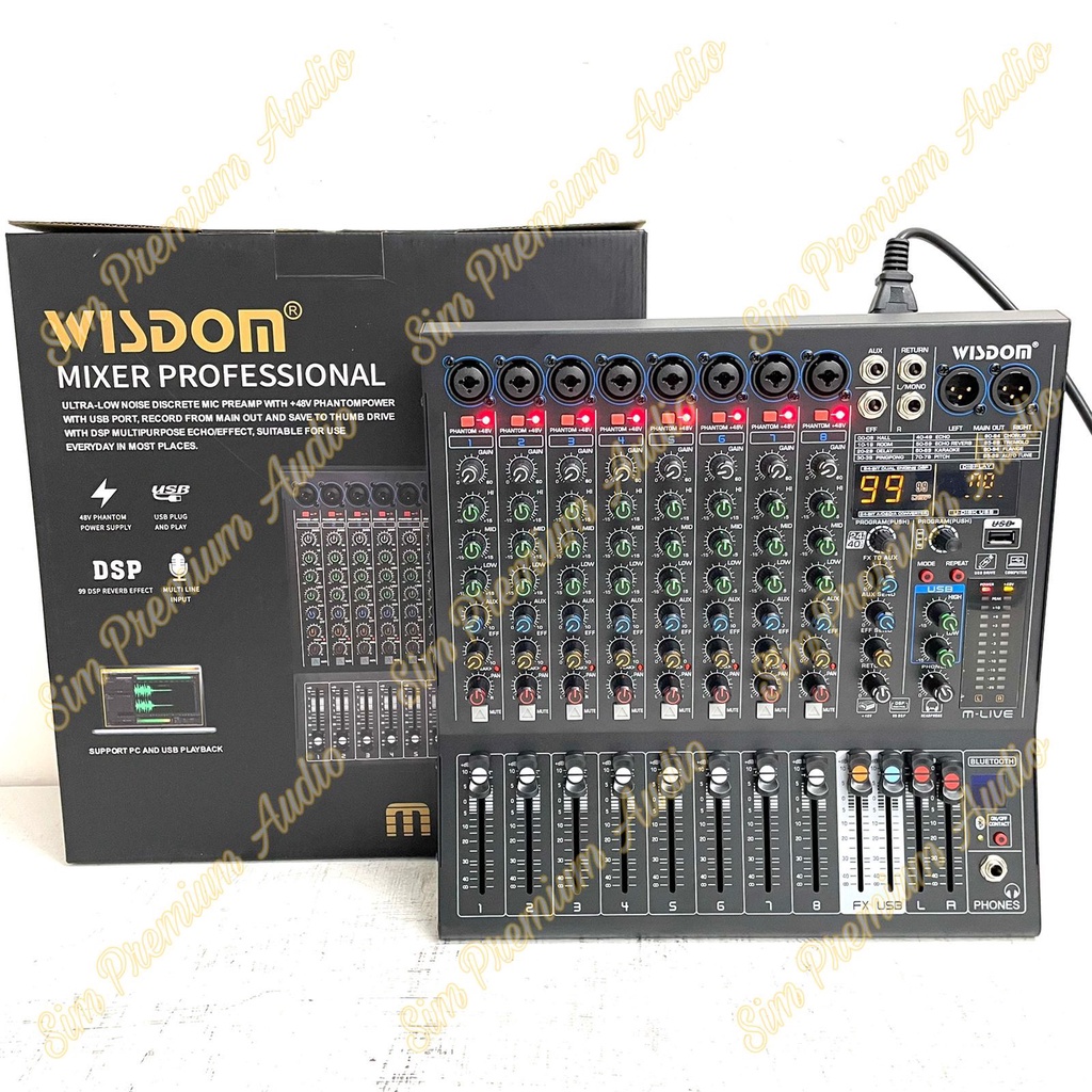 mixer wisdom m live 8 MLIVE 8 M LIVE 8 m live8 mixer 8 cenel garansi 1 thn (BISA COD)