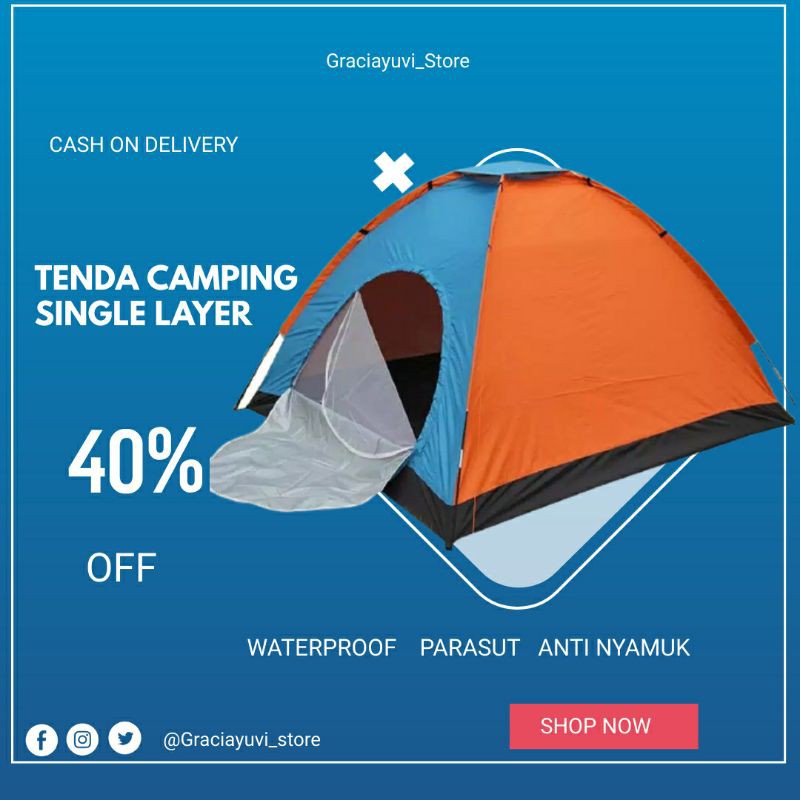 Tenda Camping Murah Peralatan Outdoor Kemping Gunung Kemah Kapasitas 6 Orang