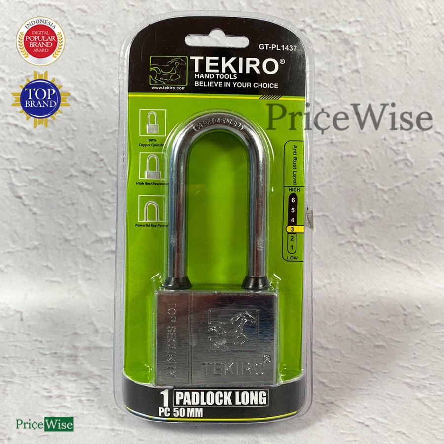 Gembok Leher Panjang 50mm Tekiro / Padlock Long 50 Mm