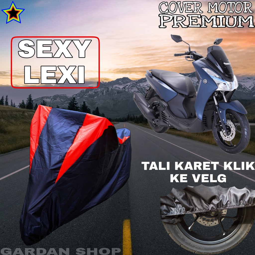 Sarung Motor SEXY LEXI Hitam MERAH Body Cover Penutup Pelindung Motor Sexy Lexi PREMIUM