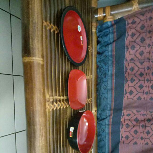 Golden Dragon Melamine Red/black Piring Datar Bulat [9 Inch/ 23 Cm]